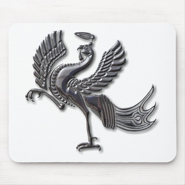 Rotes Vogelglas Mousepad (Vorne)