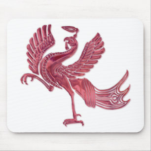 Rotes Vogelglas Mousepad