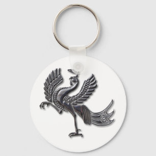 Rotes Vogelglas Schlüsselanhänger