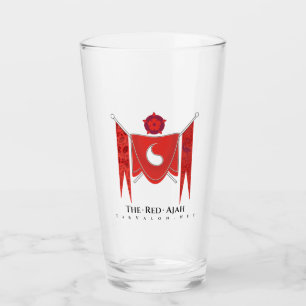 Rotes Volllogos Pint-Glas Glas