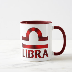 Rotes Waage-Horoskop-Symbol Tasse