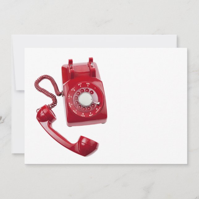 Rotes Wählscheibentelefon (Vorderseite)