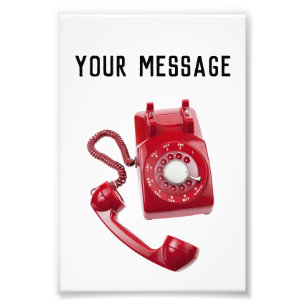 Rotes Wählscheibentelefon Fotodruck