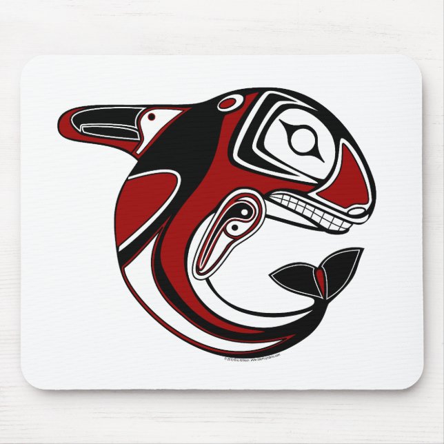 Rotes Wal-Totem Mousepad (Vorne)