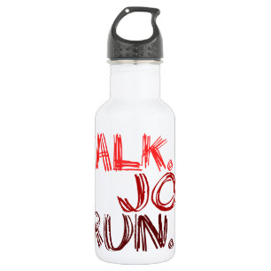 ROTES WALK JOG RUN (Schriftart SCRIBBLE) Trinkflasche