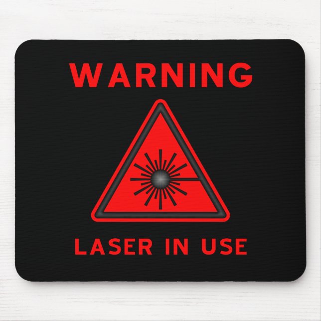 Rotes Warnsymbol Mousepad Lasers (Vorne)