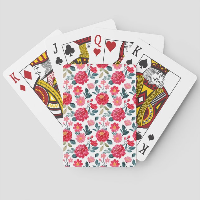 Rotes Wasser - Blume Spielkarten (Rückseite)