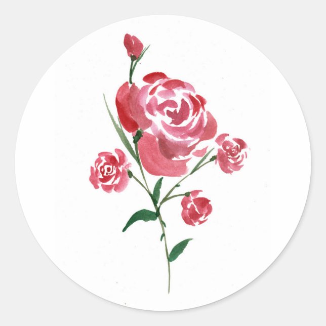 Rotes Wasser - Rose Runder Aufkleber (Vorderseite)