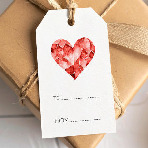 Rotes Wasserfarbenherz Geschenkanhänger