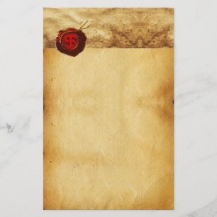 ROTES WAX SIEGEL PARCHMON BRIEFPAPIER