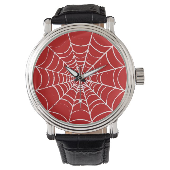 Rotes Web Armbanduhr (Vorderseite)