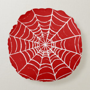 Rotes Web Rundes Kissen