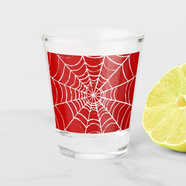 Rotes Web Schnapsglas (Vorderseite)