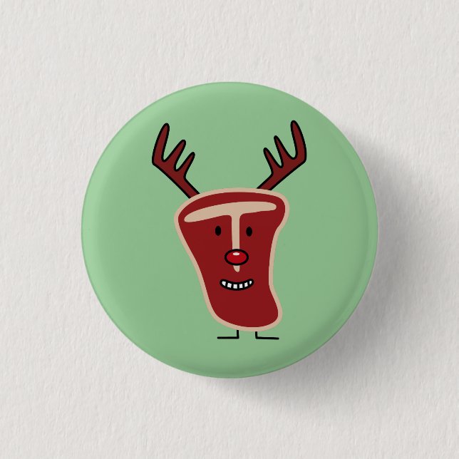 Rotes Weihnachten Nase des glücklichen Button (Vorderseite)