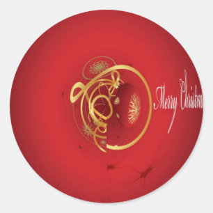 Rotes Weihnachts-Jingle-Bells-Have-a-Blessed-Nice- Runder Aufkleber