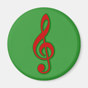 Rotes Weihnachtsdreifacher Clef Magnet
