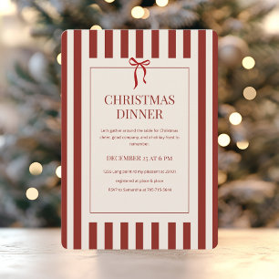 Rotes Weihnachtsessen Einladung