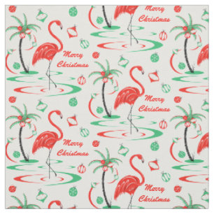 Rotes Weihnachtsfest Flamingo Frohe Weihnachten kl Stoff