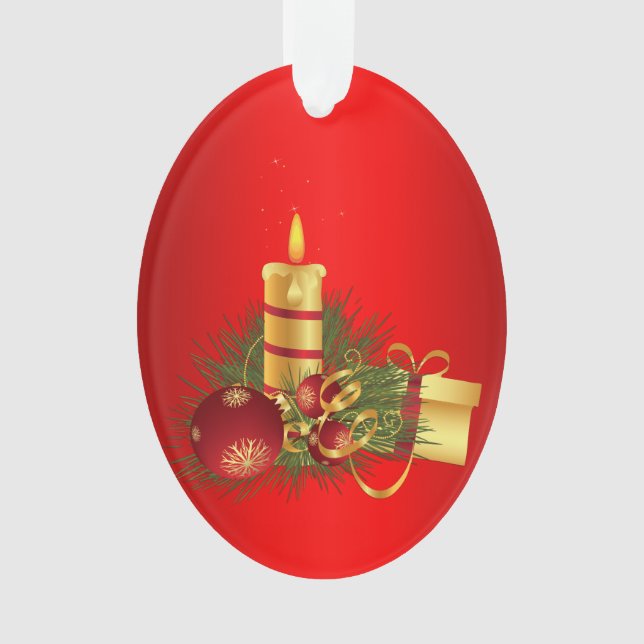 Rotes Weihnachtsfest Ornament (Vorderseite)
