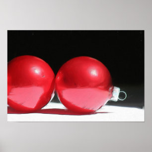 Rotes Weihnachtsgeschenk Poster