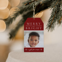 Rotes Weihnachtsgeschenk-Tag