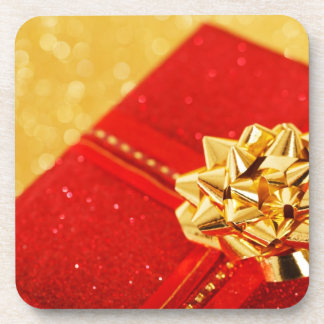 Rotes Weihnachtsgeschenk Untersetzer