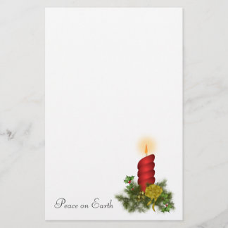 Rotes Weihnachtskerzen-Briefpapier Briefpapier