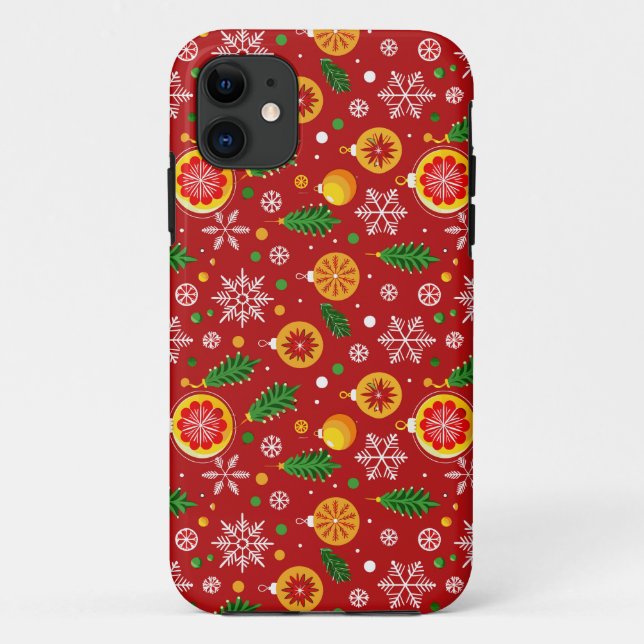 Rotes Weihnachtsmuster Case-Mate iPhone Hülle (Rückseite)