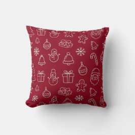 rotes Weihnachtsmuster Kissen Feier