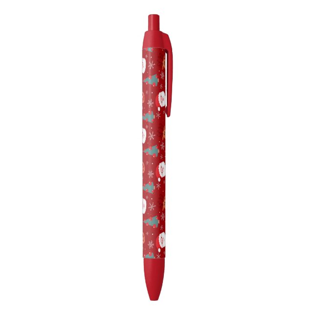 Rotes Weihnachtsmuster Kugelschreiber (Unterseite (Vertikal))