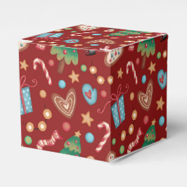 Rotes Weihnachtsmuster Party Favor Kleine Geschenk Geschenkschachtel