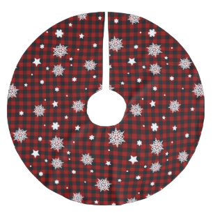 Rotes Weihnachtsmuster Polyester Weihnachtsbaumdecke
