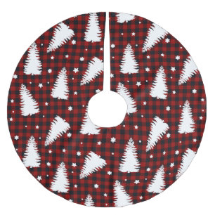 Rotes Weihnachtsmuster Polyester Weihnachtsbaumdecke
