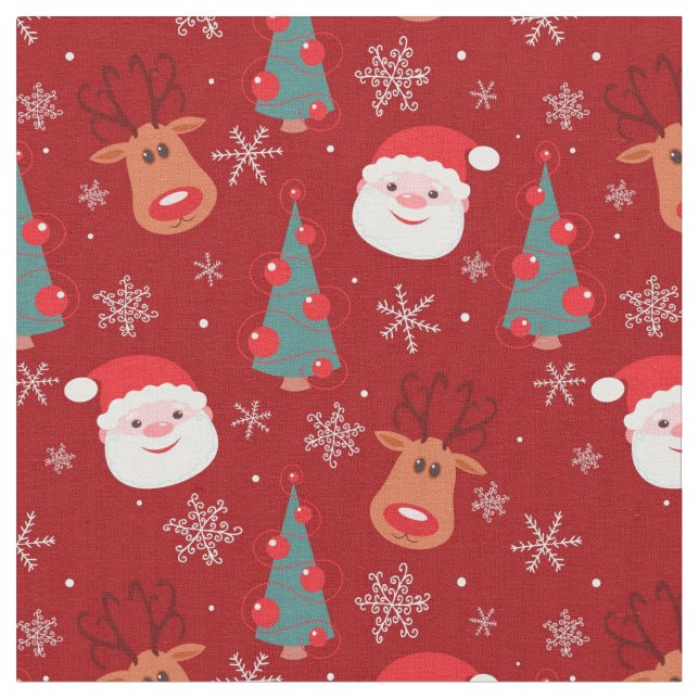 Rotes Weihnachtsmuster Stoff (Nahaufnahme)