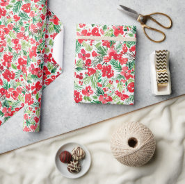Rotes Weihnachtswassermuster Geschenkpapier