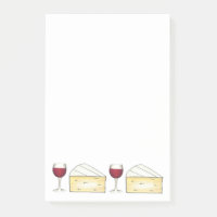 Rotes Weinglas + Brie Cheese Feinschmecker Post-it