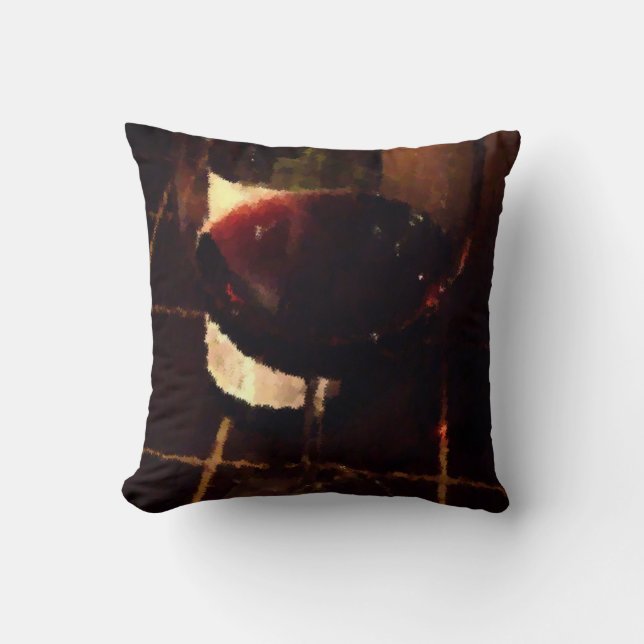 Rotes Weinglas Kissen (Vorderseite)