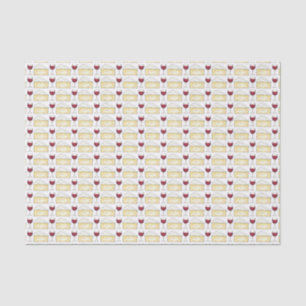 Rotes Weinglas und Brikenkäse - Druck Seidenpapier