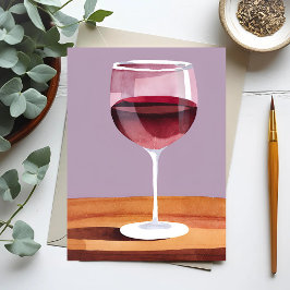 Rotes Weinglas | Vino Postkarte