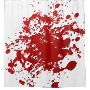 Rotes Weiß des Duschvorhang