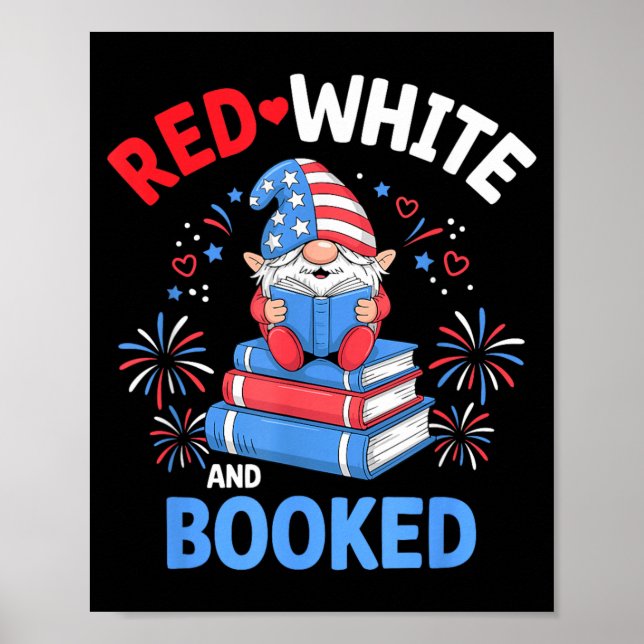 Rotes Weiß Gebuchtes Patriotisches Lesegerät Ameri Poster (Vorne)