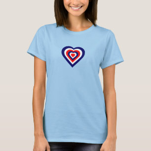 Rotes Weiß und BlueHeart T-Shirt