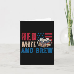 Rotes Weiß und Brauen Funny Retro Usa Bier 4. Juli Karte