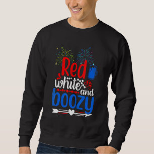 Rotes Weiß und frische Alkohol Booze 4. Juli Bier Sweatshirt