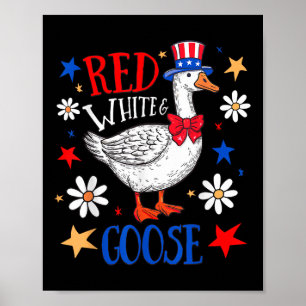 Rotes Weiß und Gans 4. Juli Patriotische Gans in Poster