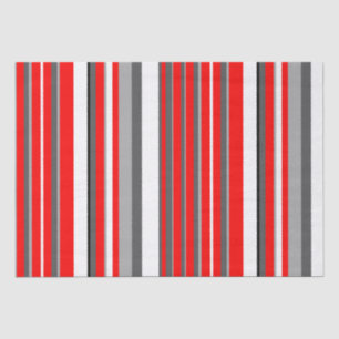 Rotes Weiß und Graue Streifen Seidenpapier