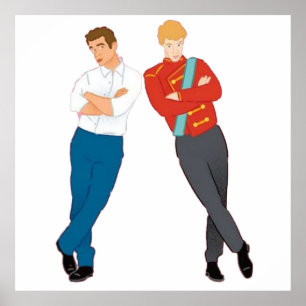 Rotes Weiß und Royal Blue Book Art Poster