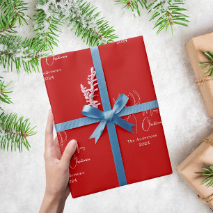 Rotes weißes abstraktes Renntier modernes Weihnach Geschenkpapier