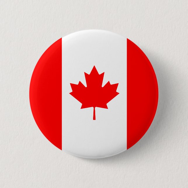 Rotes Weißes Ahornblatt Kanada Flagge Button (Vorderseite)