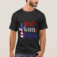 Rotes Weißes Amerikanisches Jesus-Kreuz Christlich